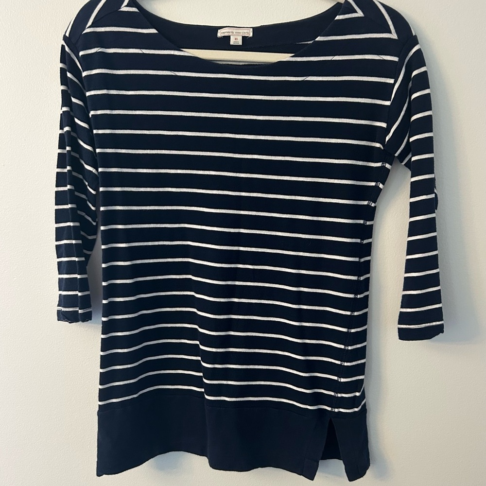 GAP Maternity Navy and White Striped  Top